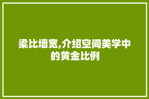 梁比墙宽,介绍空间美学中的黄金比例