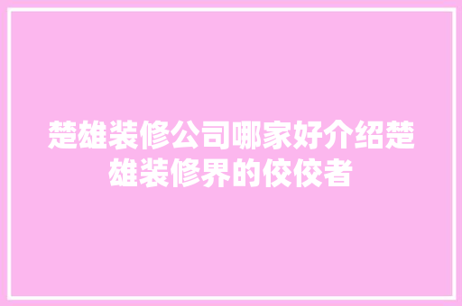 楚雄装修公司哪家好介绍楚雄装修界的佼佼者