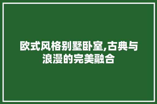 欧式风格别墅卧室,古典与浪漫的完美融合