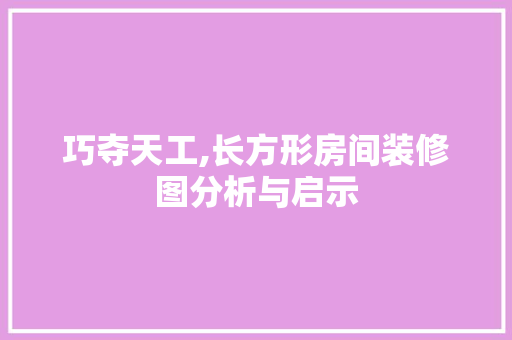 巧夺天工,长方形房间装修图分析与启示