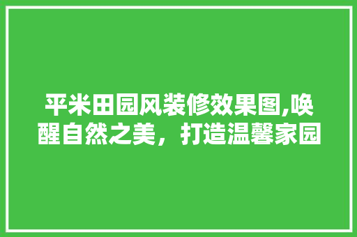 平米田园风装修效果图,唤醒自然之美，打造温馨家园