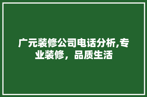 广元装修公司电话分析,专业装修，品质生活