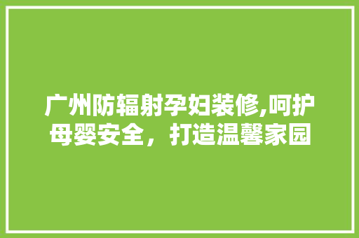 广州防辐射孕妇装修,呵护母婴安全，打造温馨家园
