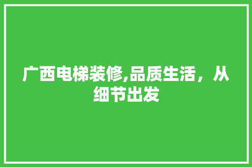广西电梯装修,品质生活，从细节出发