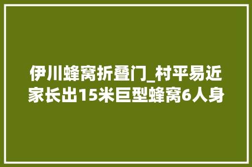 伊川蜂窝折叠门_村平易近家长出15米巨型蜂窝6人身穿太空服将其摘除