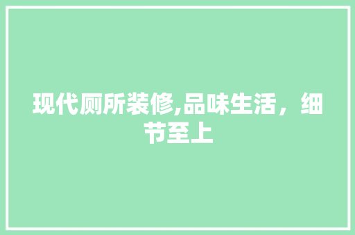 现代厕所装修,品味生活，细节至上