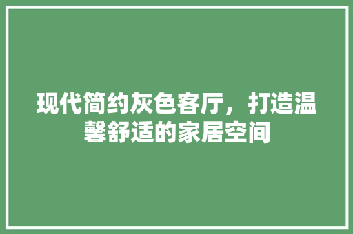 现代简约灰色客厅，打造温馨舒适的家居空间