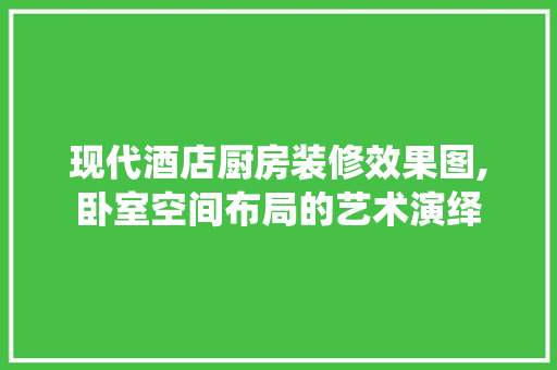 现代酒店厨房装修效果图,卧室空间布局的艺术演绎