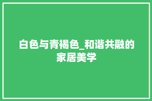 白色与青褐色_和谐共融的家居美学 复合门