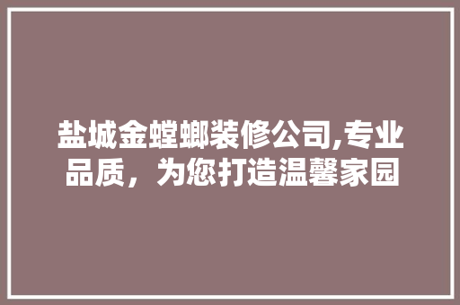 盐城金螳螂装修公司,专业品质，为您打造温馨家园
