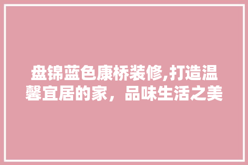 盘锦蓝色康桥装修,打造温馨宜居的家，品味生活之美