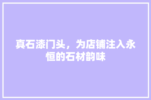 真石漆门头，为店铺注入永恒的石材韵味