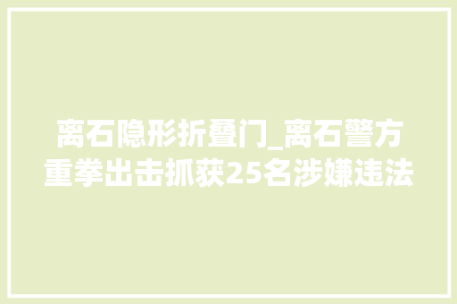 离石隐形折叠门_离石警方重拳出击抓获25名涉嫌违法犯罪人员
