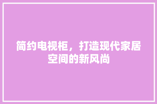简约电视柜，打造现代家居空间的新风尚