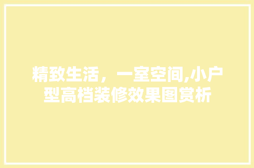 精致生活，一室空间,小户型高档装修效果图赏析