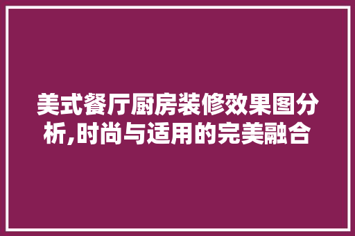 美式餐厅厨房装修效果图分析,时尚与适用的完美融合