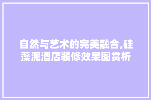 自然与艺术的完美融合,硅藻泥酒店装修效果图赏析