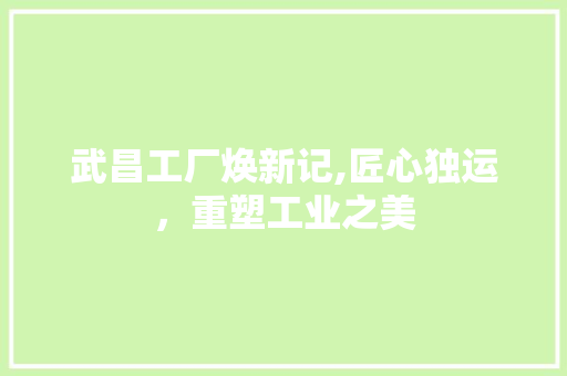 武昌工厂焕新记,匠心独运，重塑工业之美