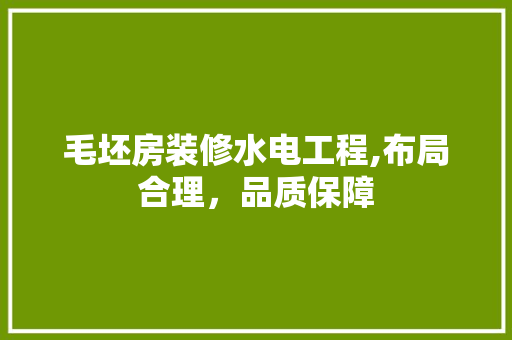 毛坯房装修水电工程,布局合理，品质保障