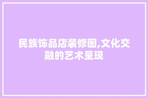 民族饰品店装修图,文化交融的艺术呈现