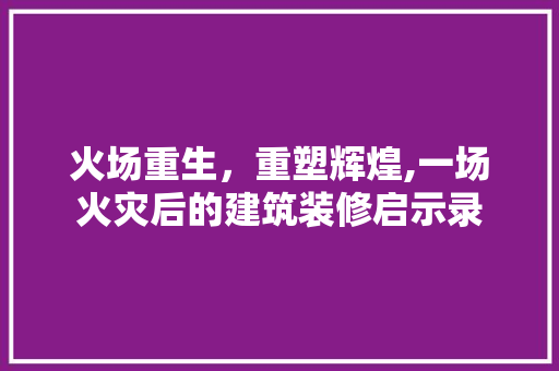 火场重生，重塑辉煌,一场火灾后的建筑装修启示录