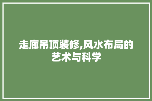 走廊吊顶装修,风水布局的艺术与科学