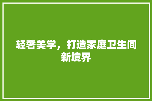 轻奢美学，打造家庭卫生间新境界