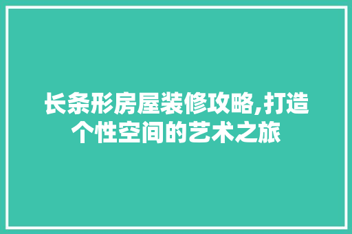 长条形房屋装修攻略,打造个性空间的艺术之旅