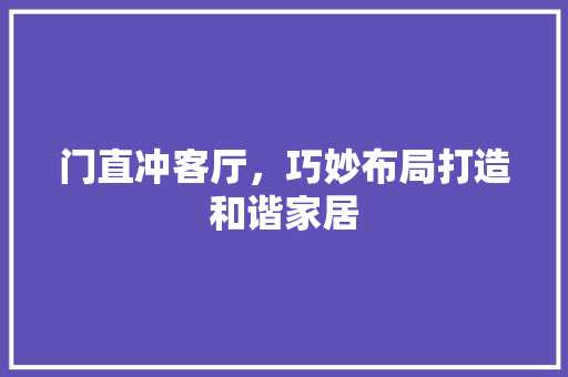 门直冲客厅，巧妙布局打造和谐家居