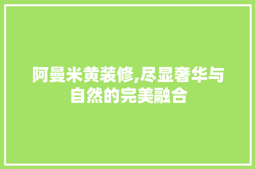 阿曼米黄装修,尽显奢华与自然的完美融合