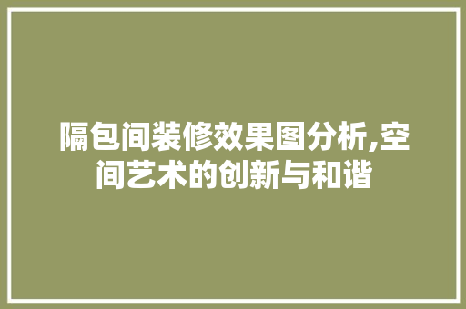 隔包间装修效果图分析,空间艺术的创新与和谐