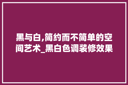 黑与白,简约而不简单的空间艺术_黑白色调装修效果图分析