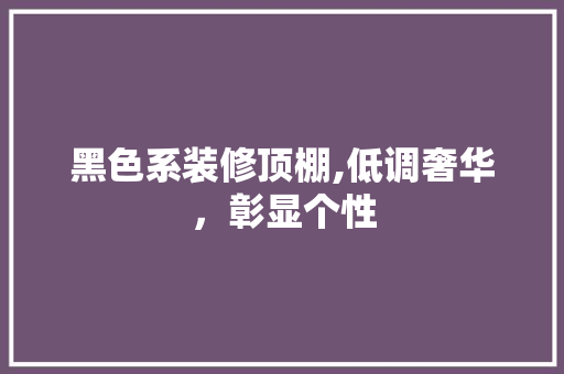 黑色系装修顶棚,低调奢华，彰显个性