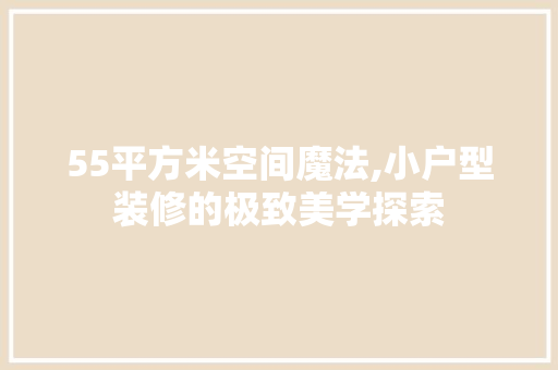 55平方米空间魔法,小户型装修的极致美学探索