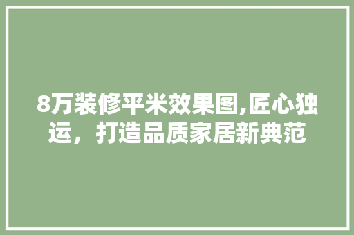 8万装修平米效果图,匠心独运，打造品质家居新典范
