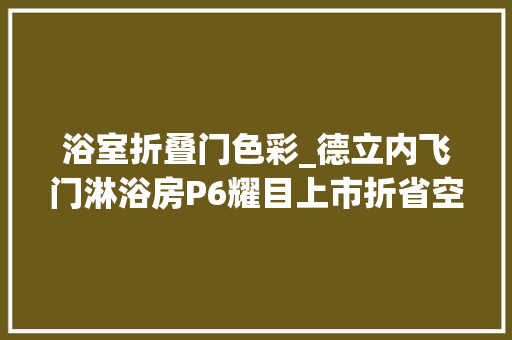 浴室折叠门色彩_德立内飞门淋浴房P6耀目上市折省空间大年夜有不合