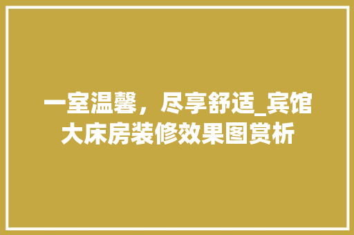 一室温馨，尽享舒适_宾馆大床房装修效果图赏析