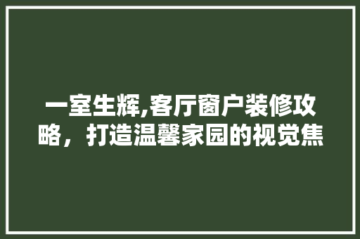 一室生辉,客厅窗户装修攻略，打造温馨家园的视觉焦点