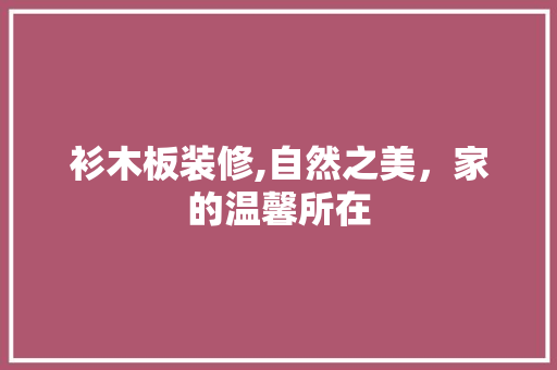 衫木板装修,自然之美，家的温馨所在
