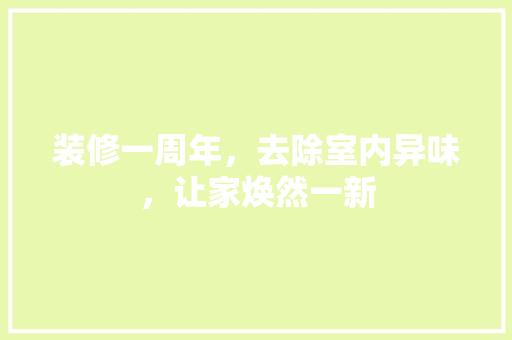 装修一周年，去除室内异味，让家焕然一新