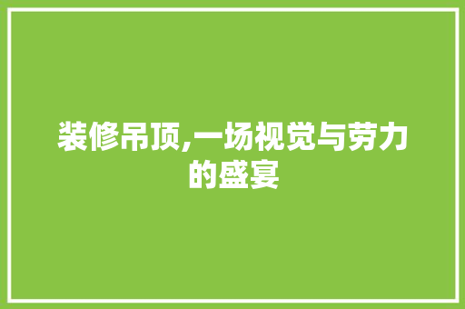 装修吊顶,一场视觉与劳力的盛宴