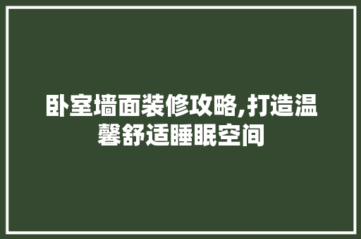 卧室墙面装修攻略,打造温馨舒适睡眠空间