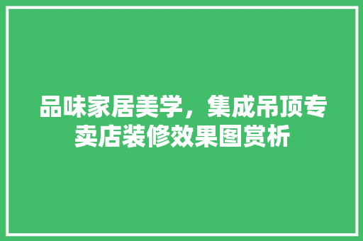品味家居美学，集成吊顶专卖店装修效果图赏析