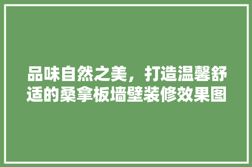 品味自然之美，打造温馨舒适的桑拿板墙壁装修效果图