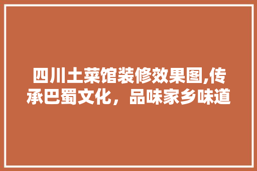 四川土菜馆装修效果图,传承巴蜀文化，品味家乡味道