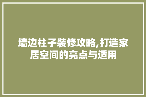墙边柱子装修攻略,打造家居空间的亮点与适用