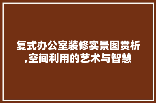 复式办公室装修实景图赏析,空间利用的艺术与智慧