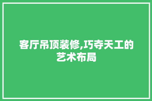 客厅吊顶装修,巧夺天工的艺术布局