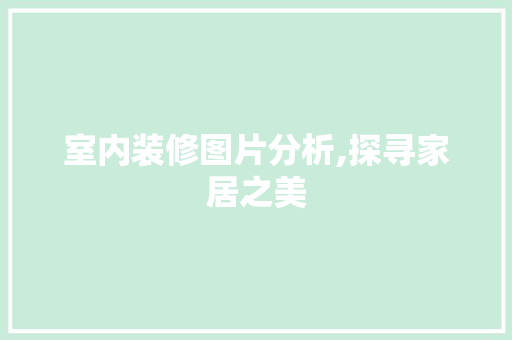 室内装修图片分析,探寻家居之美