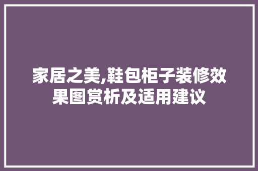 家居之美,鞋包柜子装修效果图赏析及适用建议
